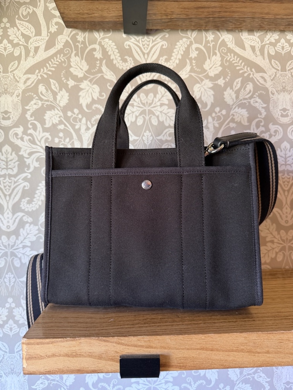 Coach Canvas Cargo Tote 26 w/ Guitar Strap NWOT CP164 SOLD OUT Black Silver HDW - Picture 6 of 17